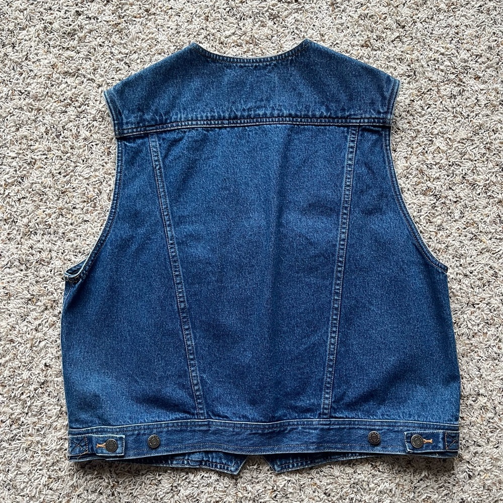 Vintage Women's Eddie Bauer Blue Denim Vest - Picture 2 of 6